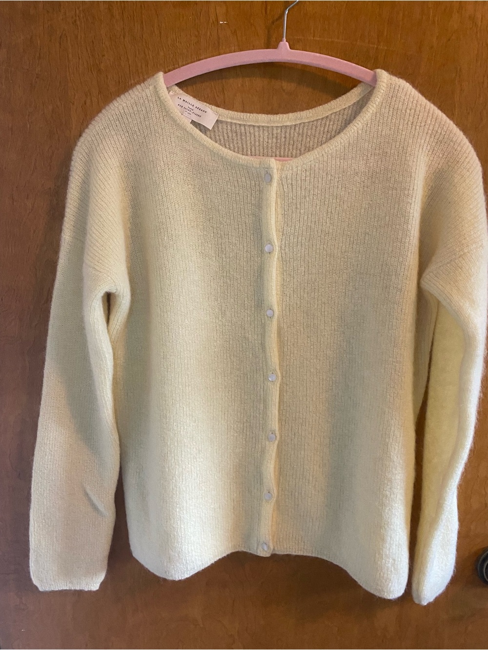 Sézane Gaspard Cardigan in Pastel Yellow - Picture 5 of 8